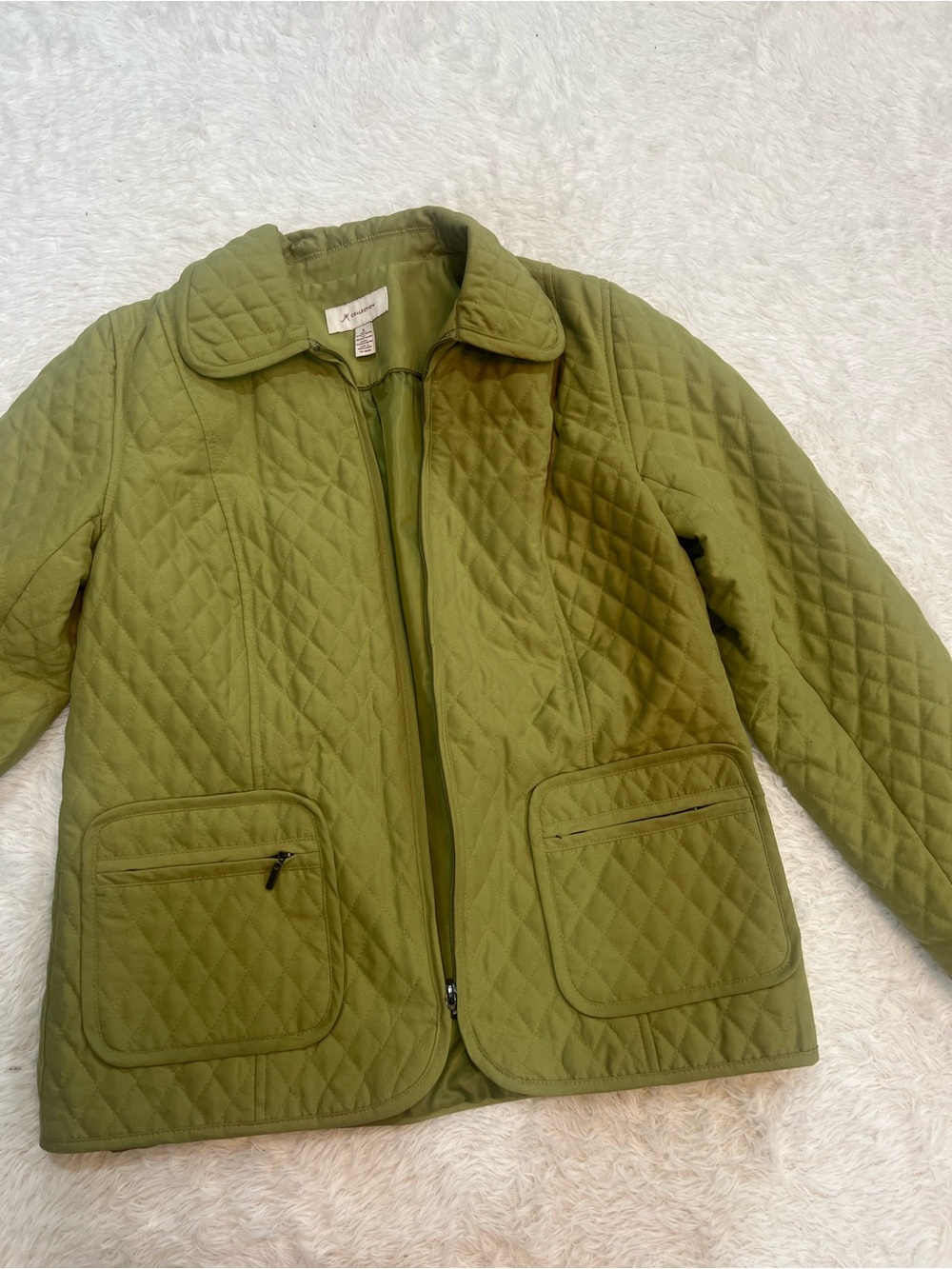 JM Collection Quilted Olive Jacket